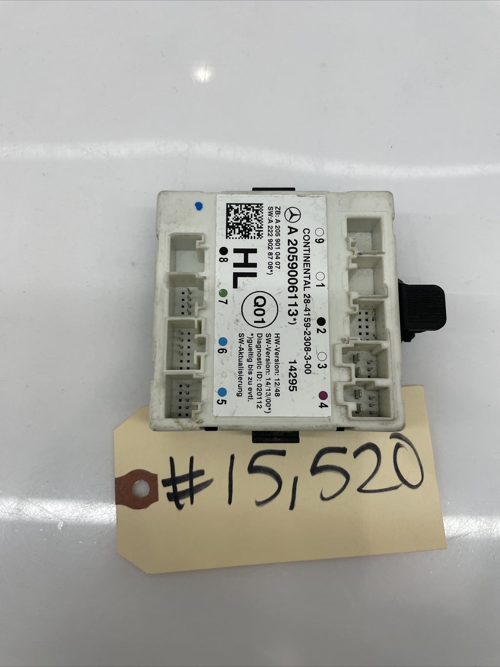 2015 Mercedes C300 W205 Rear Left Door Control Module A2059006113 Oem