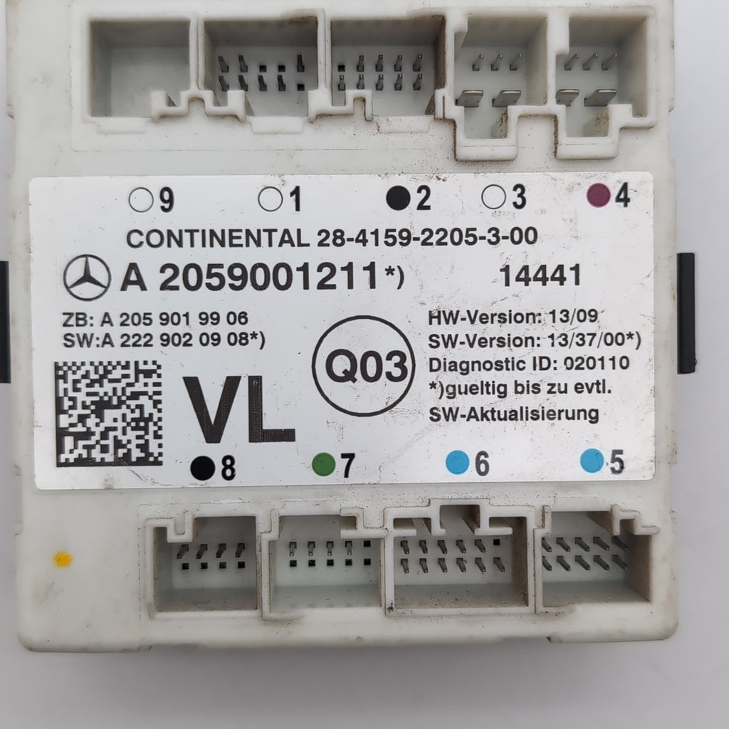 2015- 2020 Mercedes W205 C300 Front Left Driver Door Control Module A2059001211