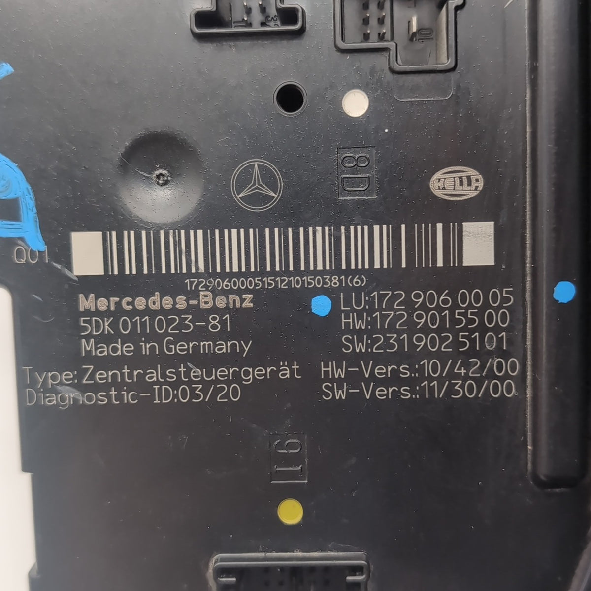 2012- 2016 Mercedes R172 SLK250 SLK350 Rear Fuse Relay Box Module A1729060005