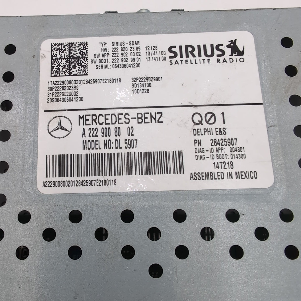 2014 2015 2016 2017 Mercedes W222 S550 S560 Sirius Satellite Radio Receiver Unit