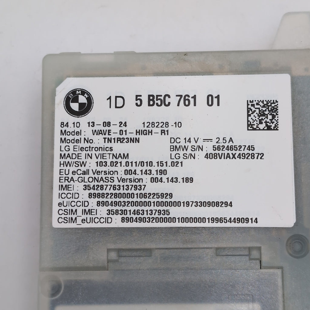 2025 BMW 330i G20 X1 U11 X3 G45 Antenna Telematics Control Module 5B5C761