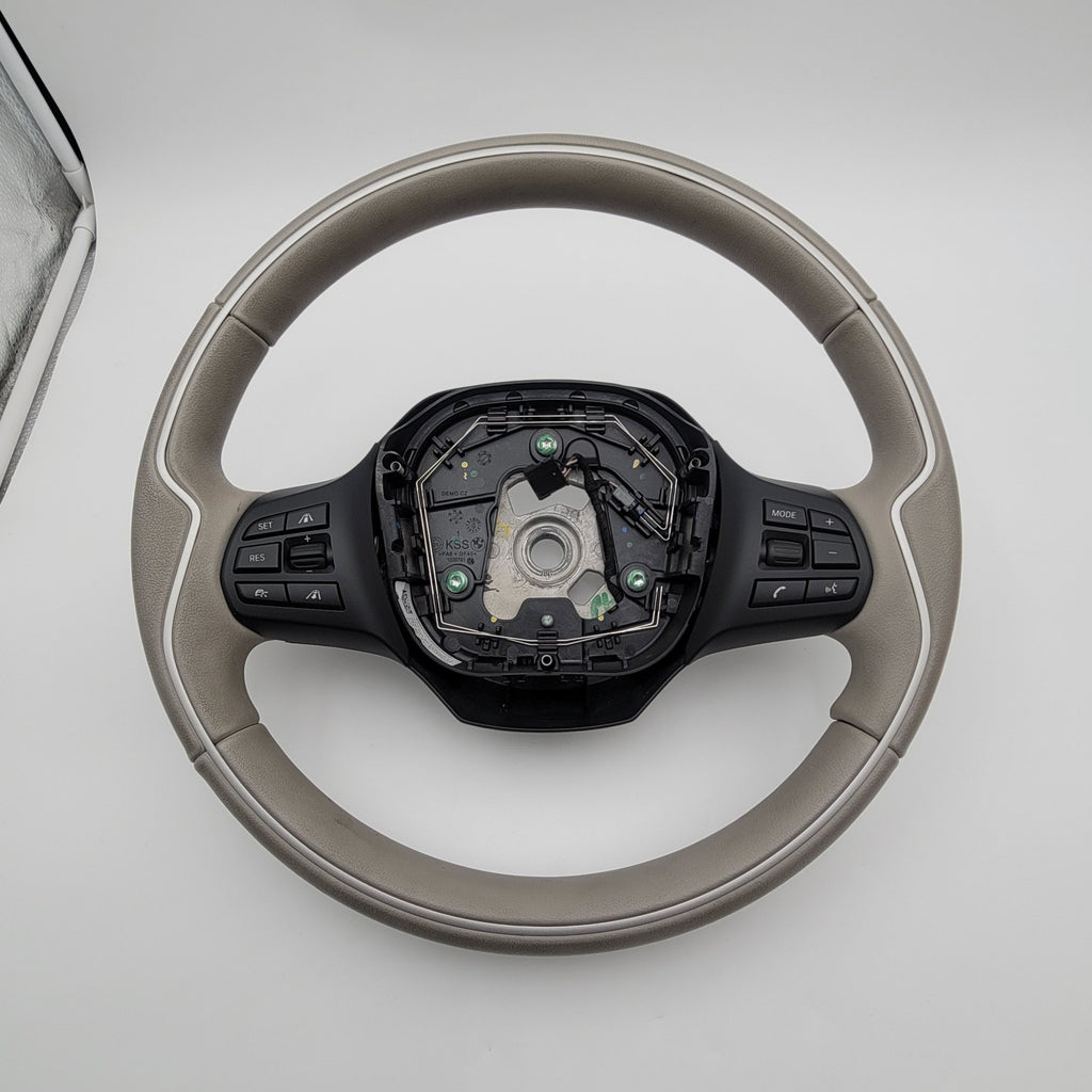 2014- 2021 OEM BMW i3 I01 Steering Wheel Leather Lodge Design Gray