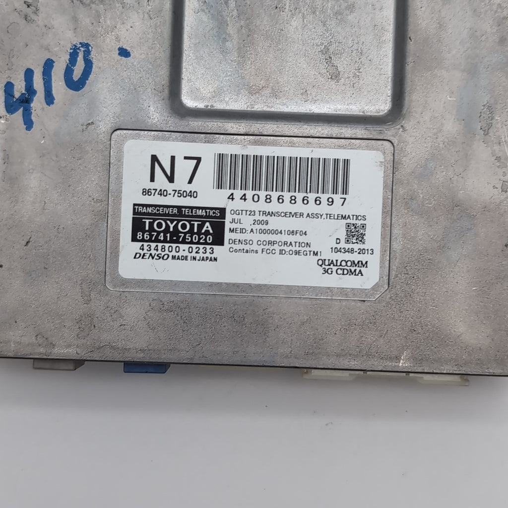 2010 2011 2012 Lexus HS250h Telematics Transceiver Control Module 86741-75020