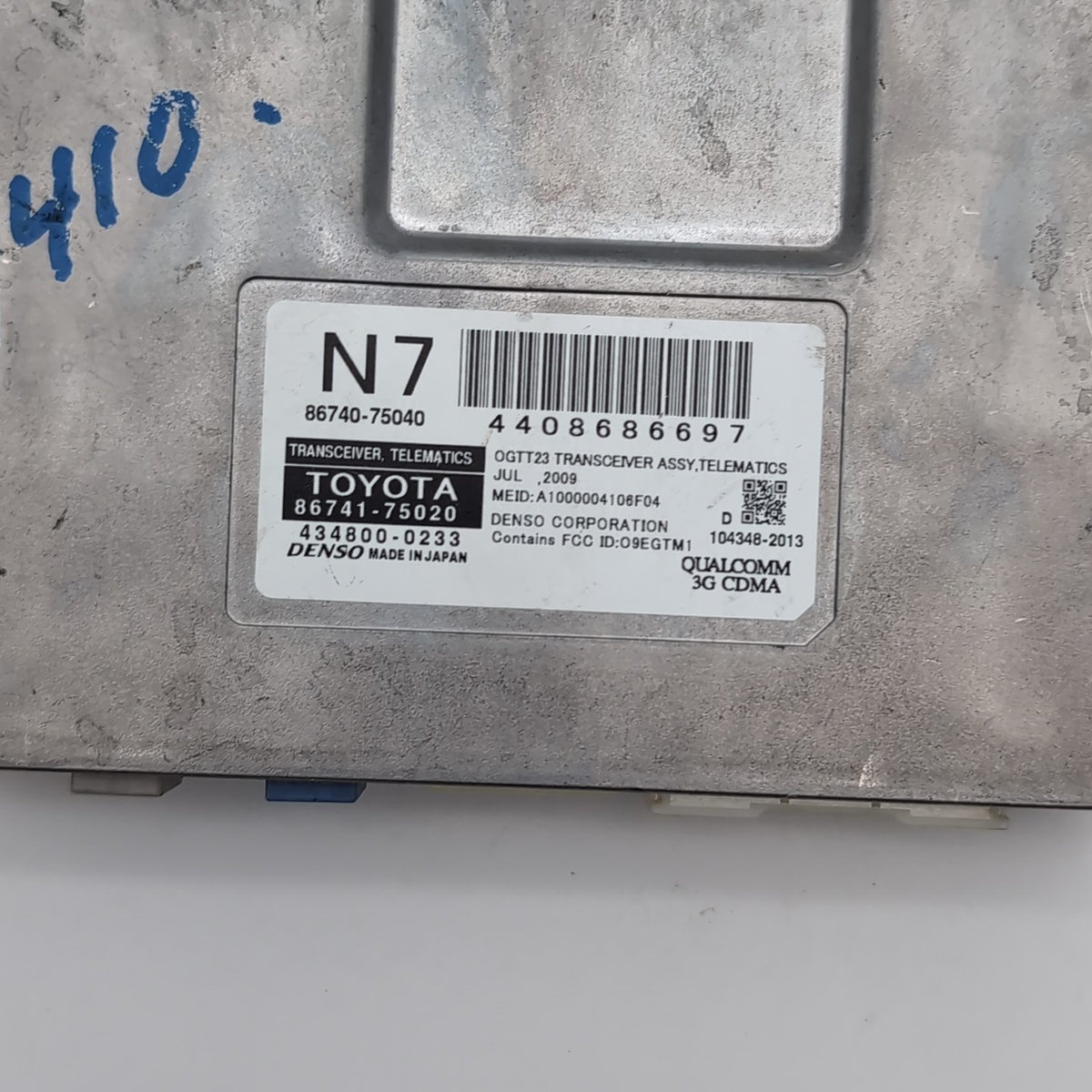 2010 2011 2012 Lexus HS250h Telematics Transceiver Control Module 86741-75020