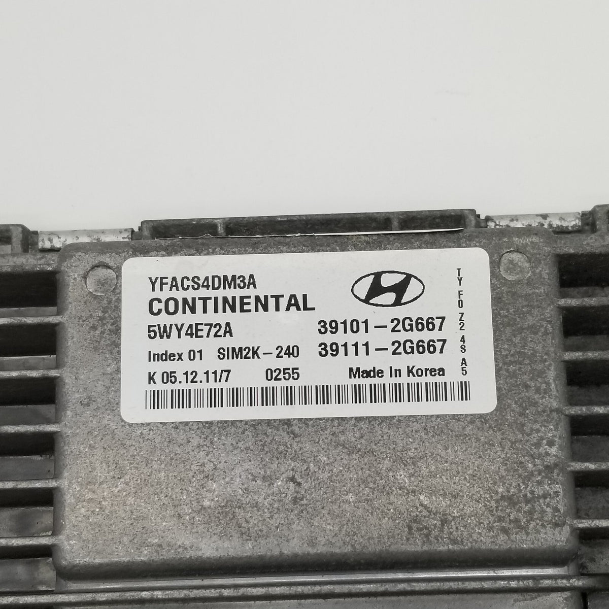 2012 Hyundai Sonata Engine Computer Ecm Oem 39101-2G667