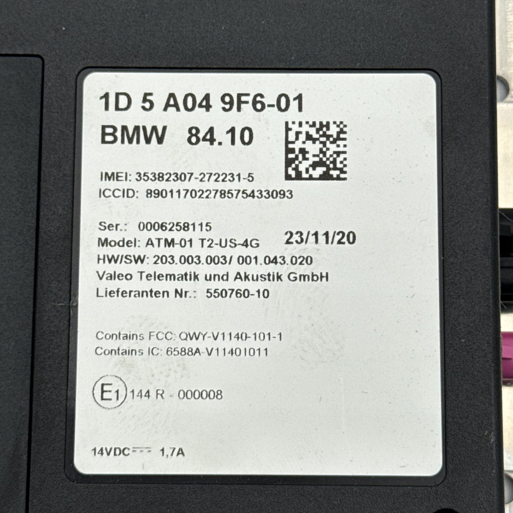 2017 - 2021 BMW i3 i3s I01 Telematics Communication Control Module 5A049F6