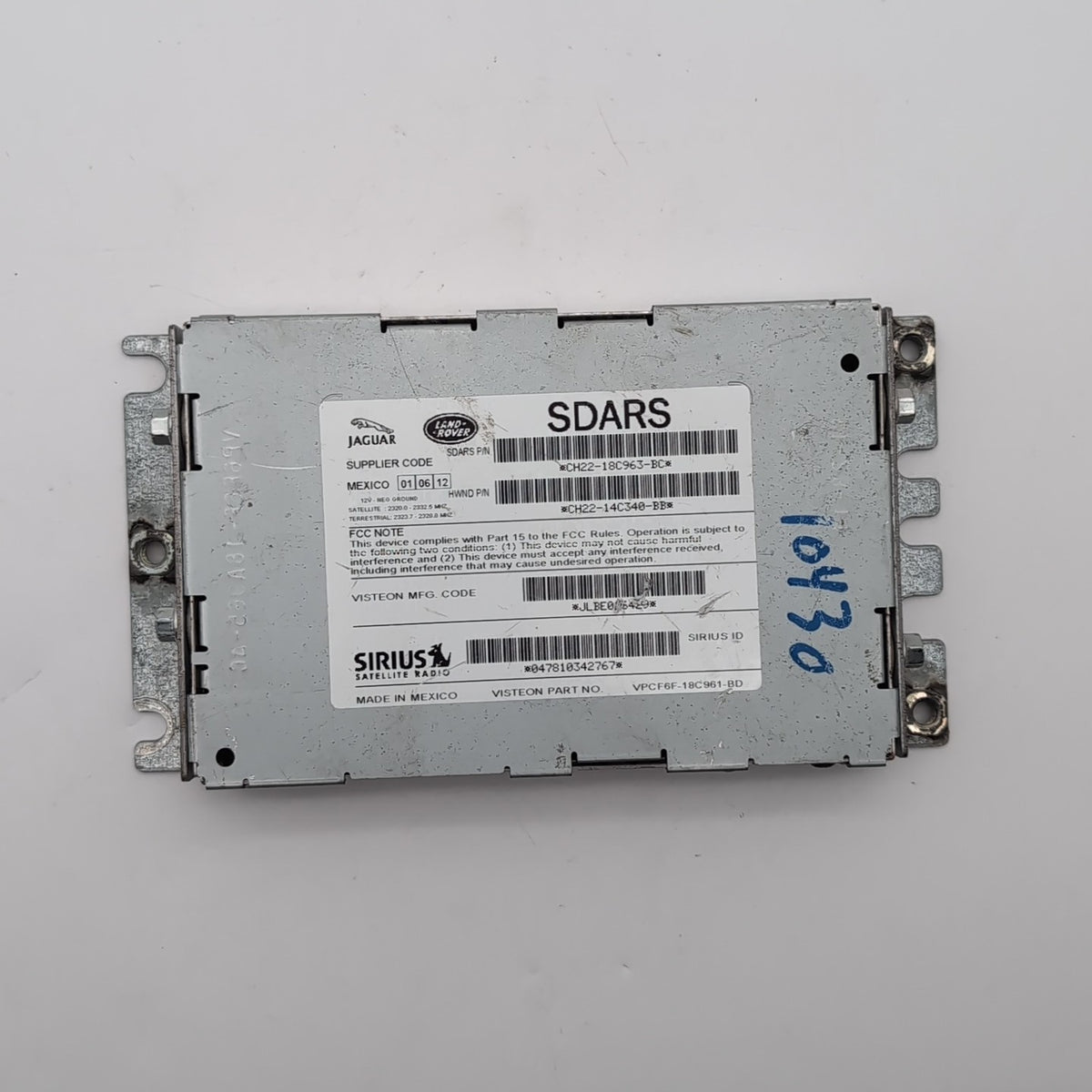2006- 2013 Range Rover Sirius Satellite Radio Control Module CH22-18C963-BC