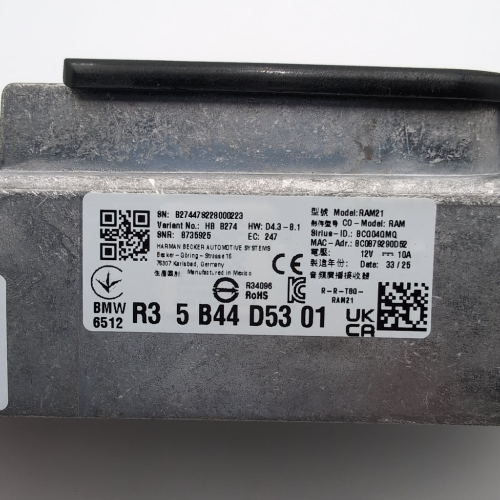 2024 - 2026 BMW G20 G60 G42 F74 X1 X2 Radio Receiver Control Module 5B44D53