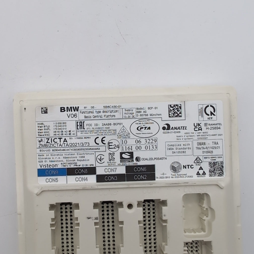 2025 BMW 530i 540i 550e G60 BCP V06 Basis Central Platform Module 5B6C430