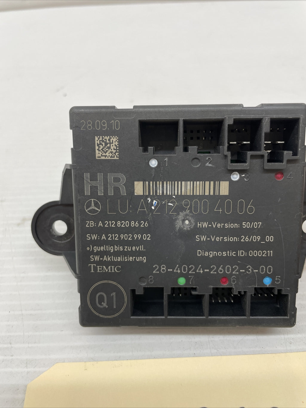 2008- 14 Mercedes W204 C350 C300 C250 Rear Right Door Control Module Passenger