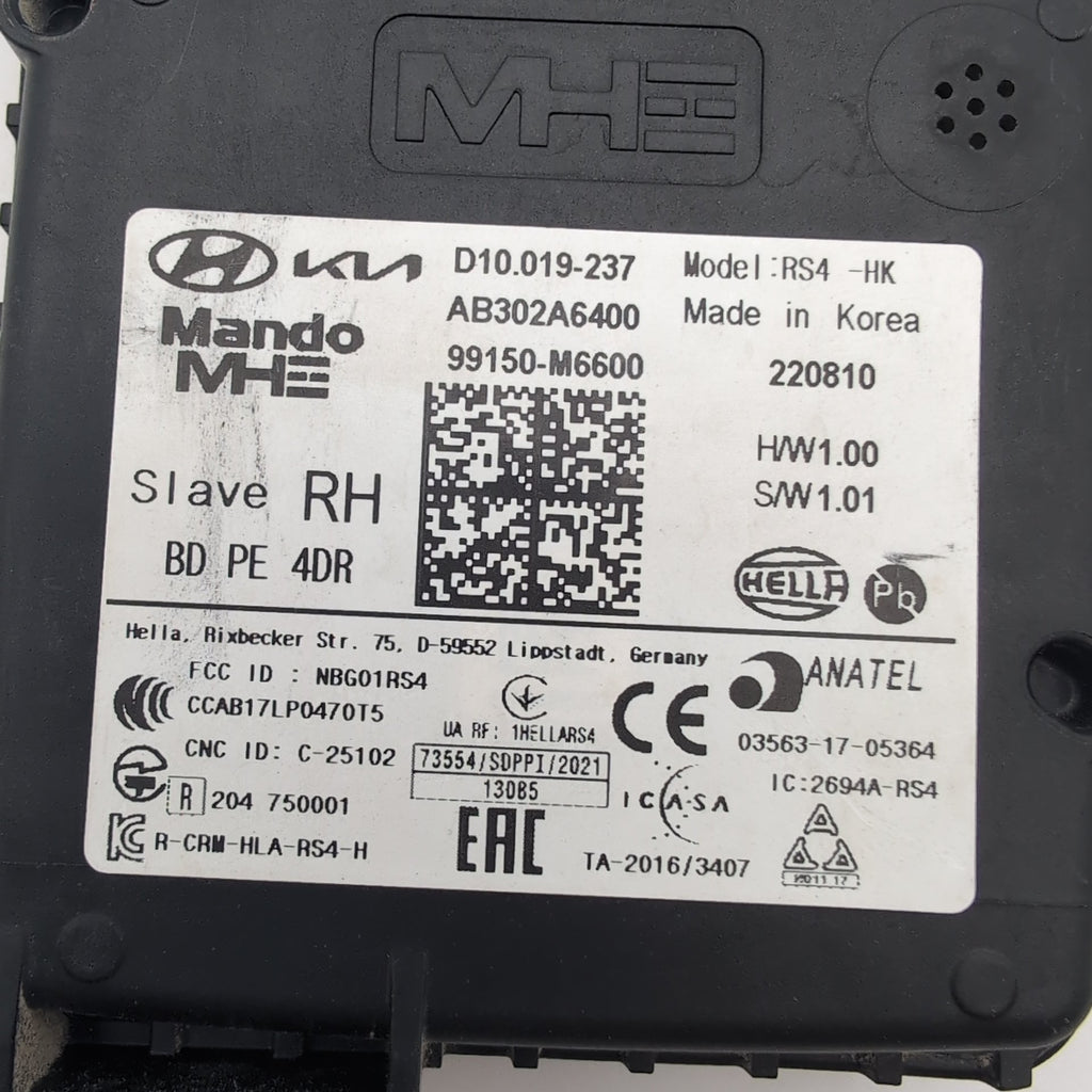 2021 - 2024 Kia Forte RH SLAVE Rear Right Blind Spot Radar Sensor 99150-M6600