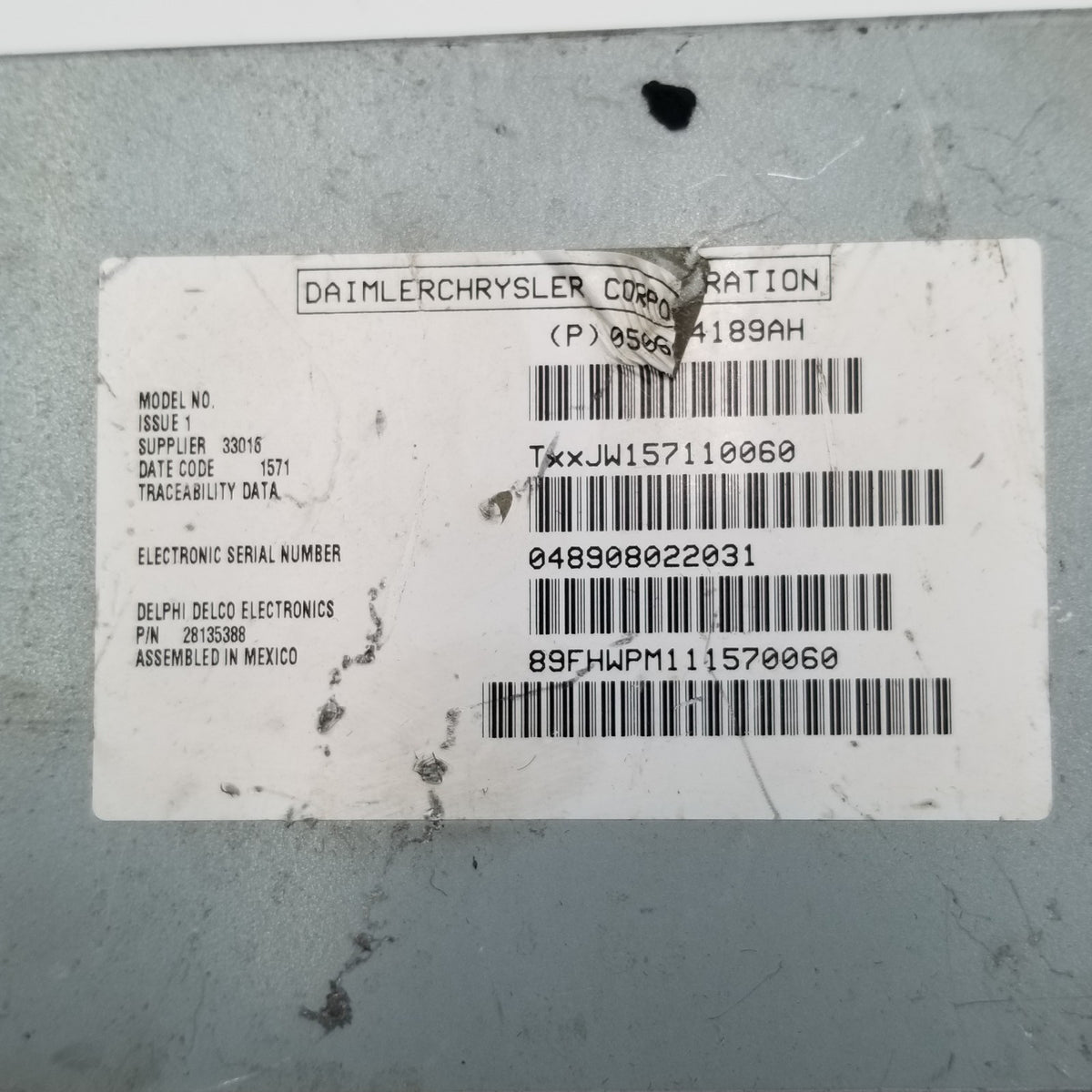 2011 Jeep Grand Cherokee RADIO SATELLITE RECEIVER MODULE P05064189AH OEM