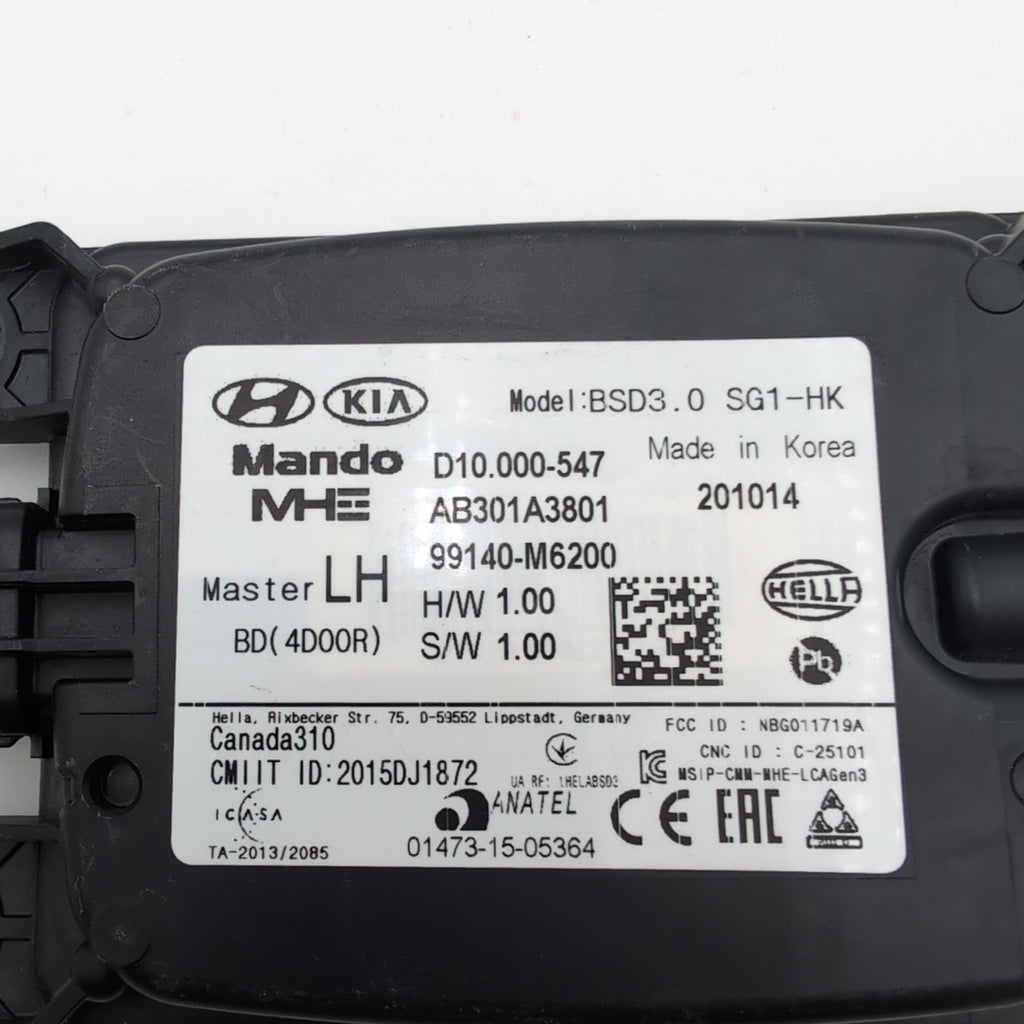 2019 2020 2021 Kia Forte LH Master Rear Left Blind Spot Radar Sensor 99140-M6200