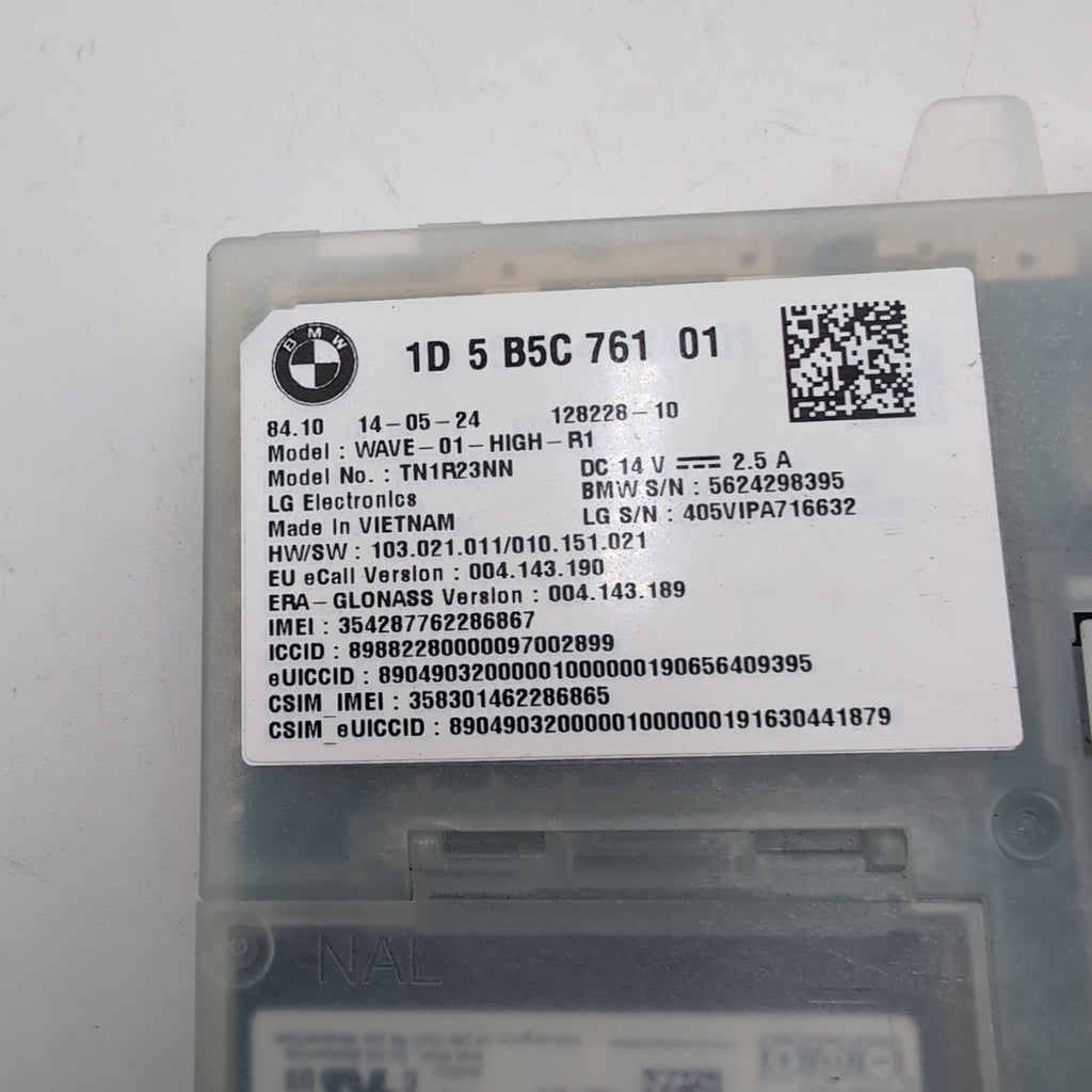 2025 BMW 330i G20 X1 U11 X3 G45 Antenna Telematics Control Module 5B5C761