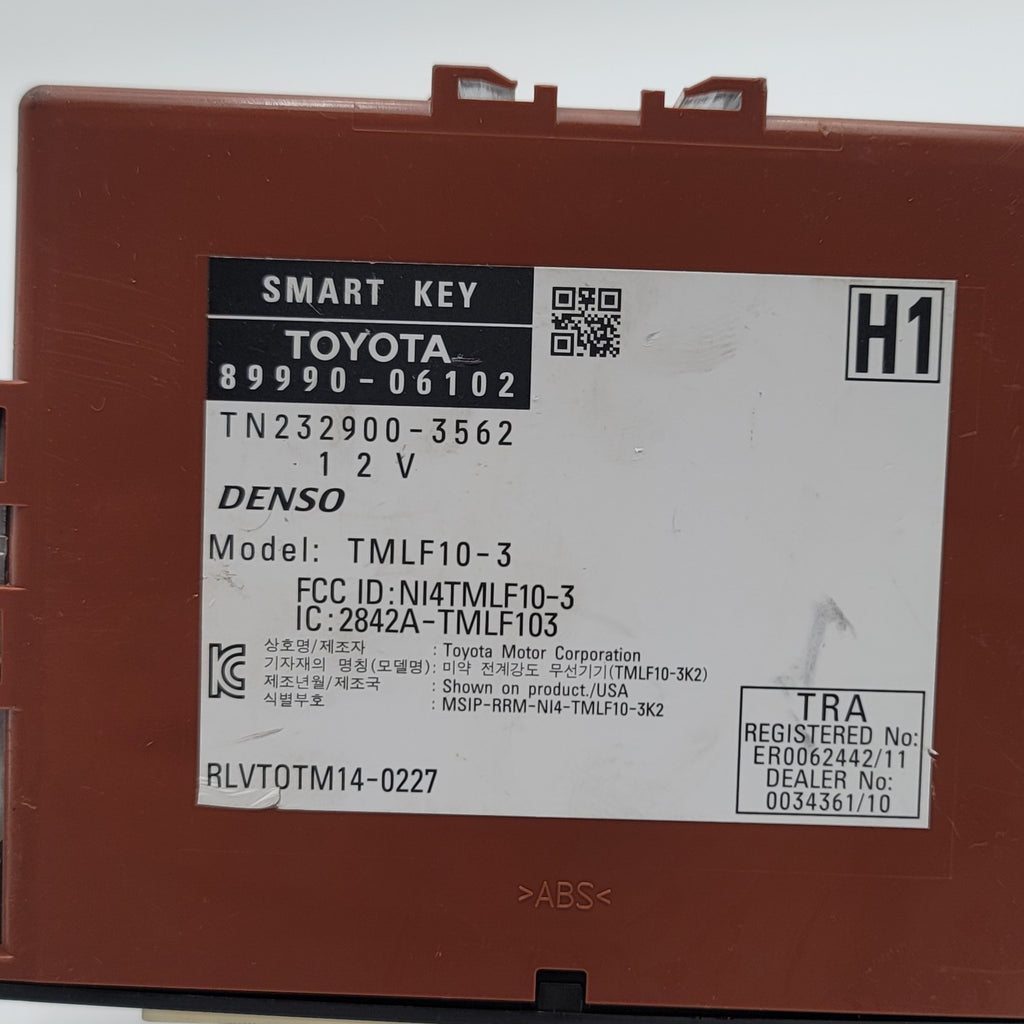 2015 2016 2017 Toyota Camry Smart Key Keyless Entry Control Module 89990-06102