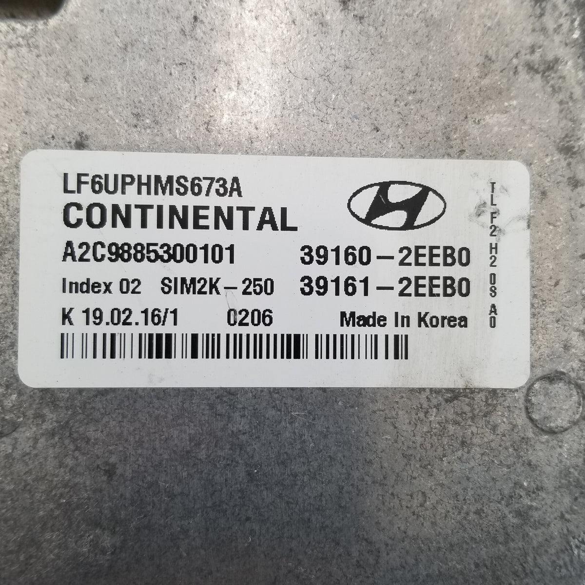 2016 2017 Hyundai Sonata Hybrid Engine Computer Control Module ECM 391602EEB0