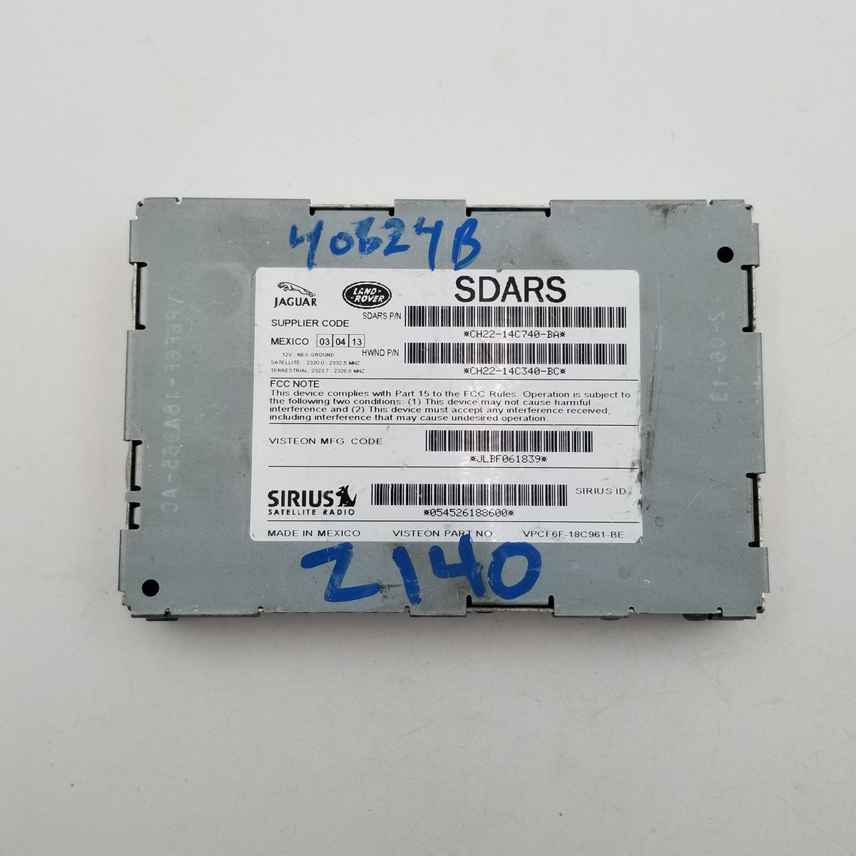 2013 2014 2015 Jaguar XJ Siris Satellite Radio Receiver Module OEM CH2214C740BA