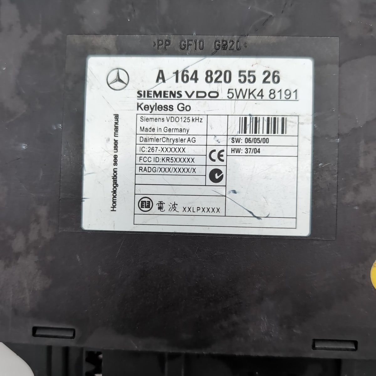 2006 2007 Mercedes X164 GL450 ML500 Chassis Multiplex Keyless Go Control Module