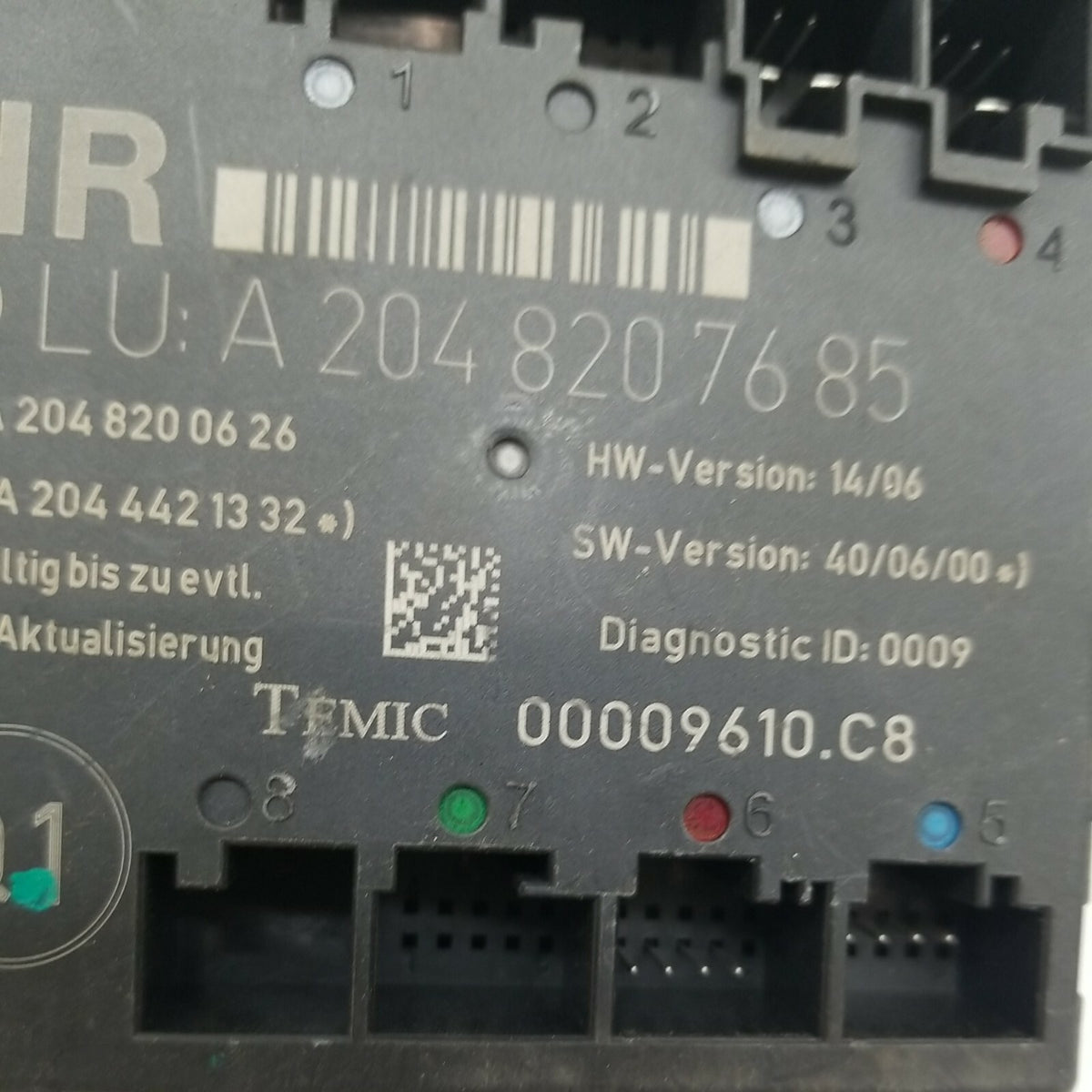 2008- 2011 Mercedes Benz W204 C300 Right Rear Door Control Module A2048207685