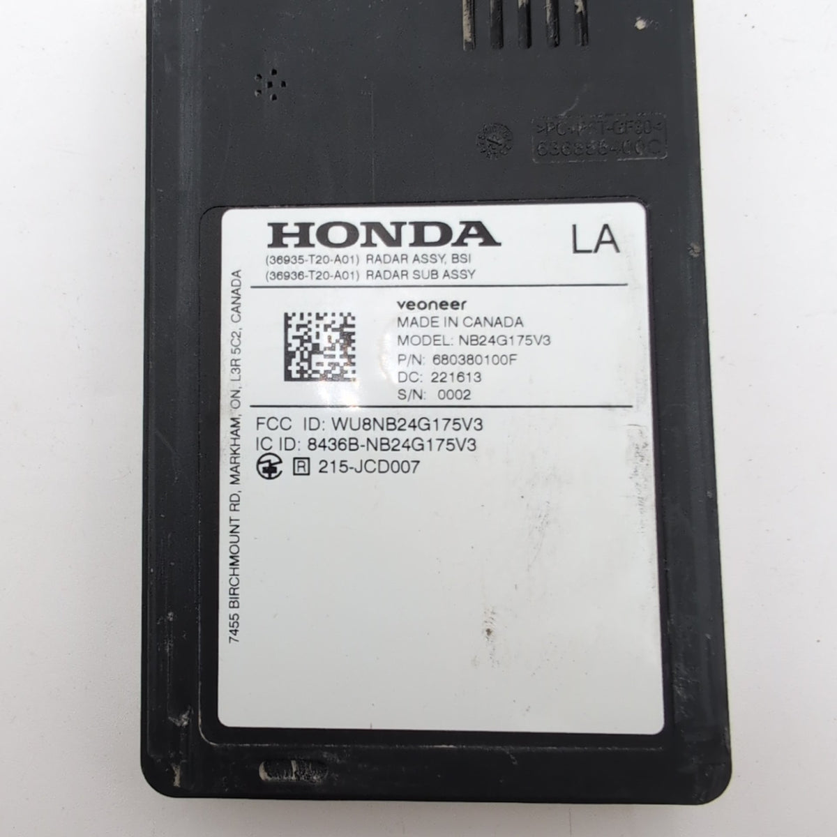 2022 2023 Honda Civic Rear Left Blind Spot Radar Sensor 36935-T20-A01