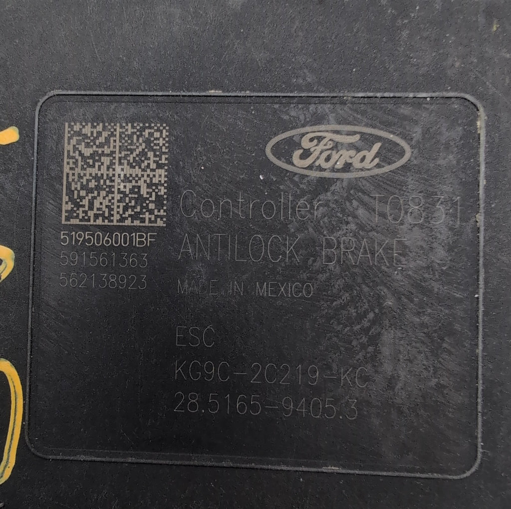 2019 Ford Fusion 2.5L ABS Anti Lock Brake Pump Control Unit KG9C-2B373-KC