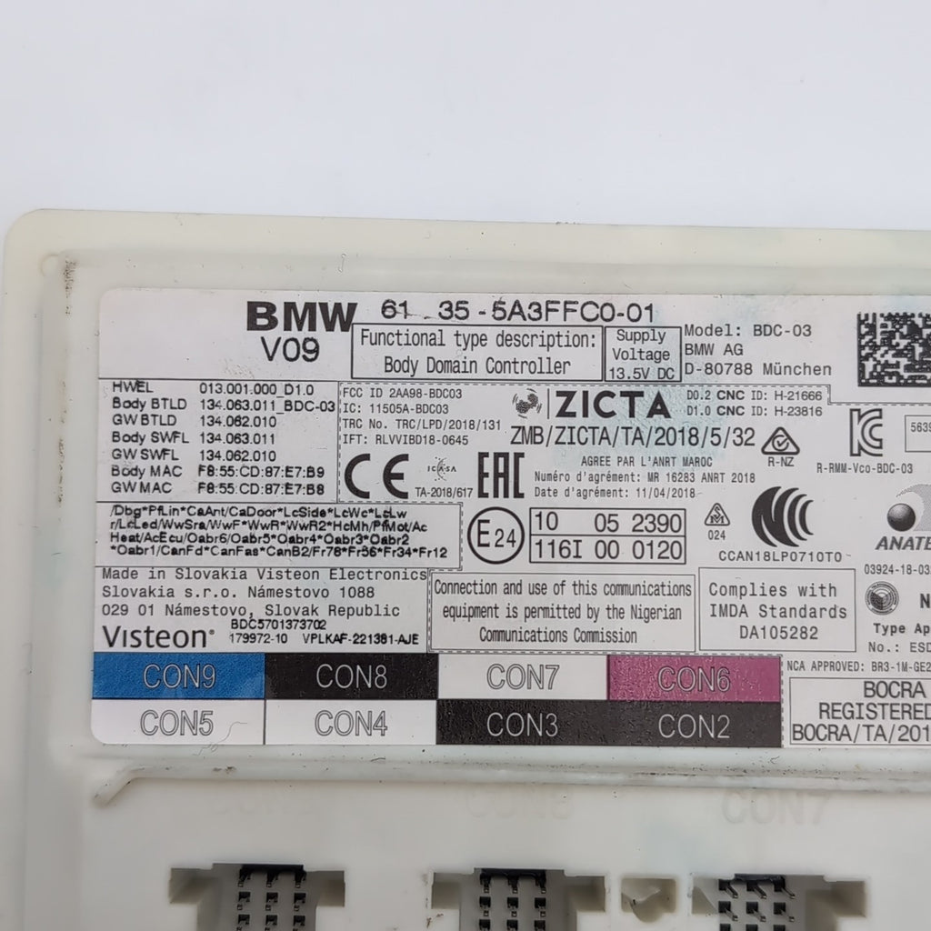 2024 2025 BMW iX X2 X5 X6 G05 G06 BODY DOMAIN CONTROL MODULE FUSE BOX BDC UNIT