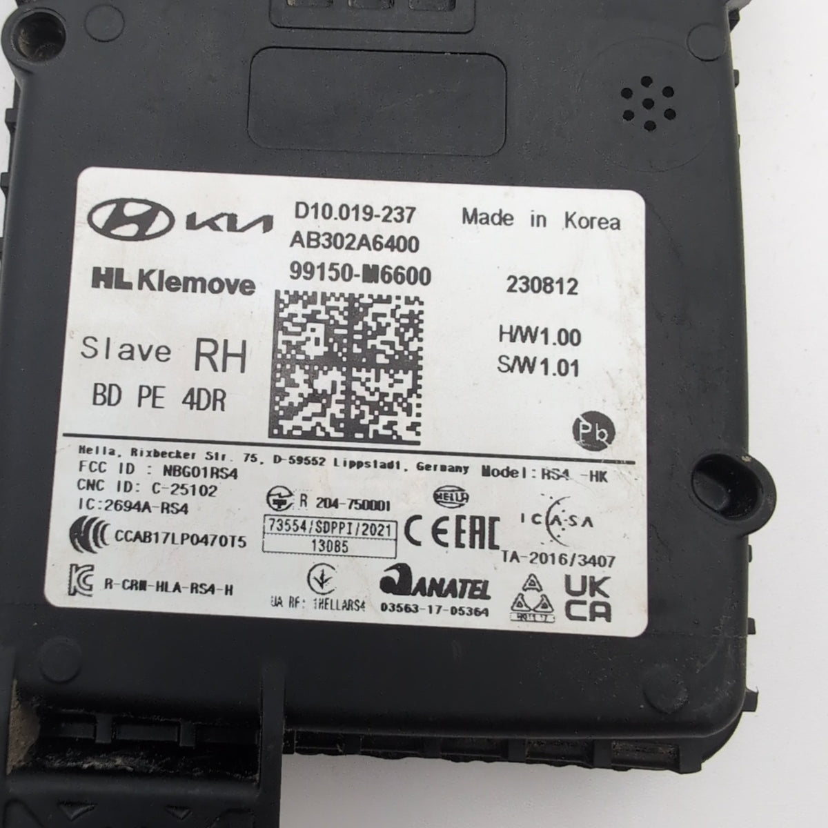 2021 - 2024 Kia Forte RH SLAVE Rear Right Blind Spot Radar Sensor 99150-M6600