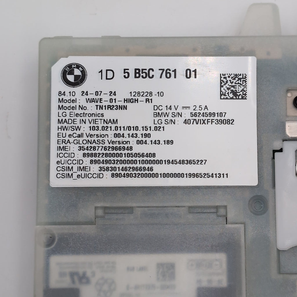 2025 BMW 330i G20 X1 U11 X3 G45 Antenna Telematics Control Module 5B5C761