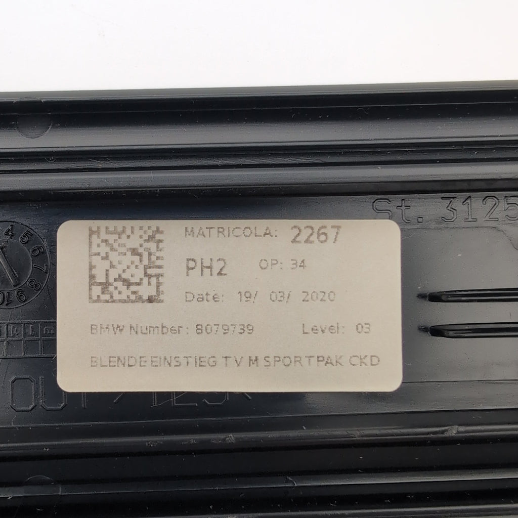 2019 - 2026 BMW G20 G26 M Sport Front Door Sill Scuff Plate Trim Set 8079739