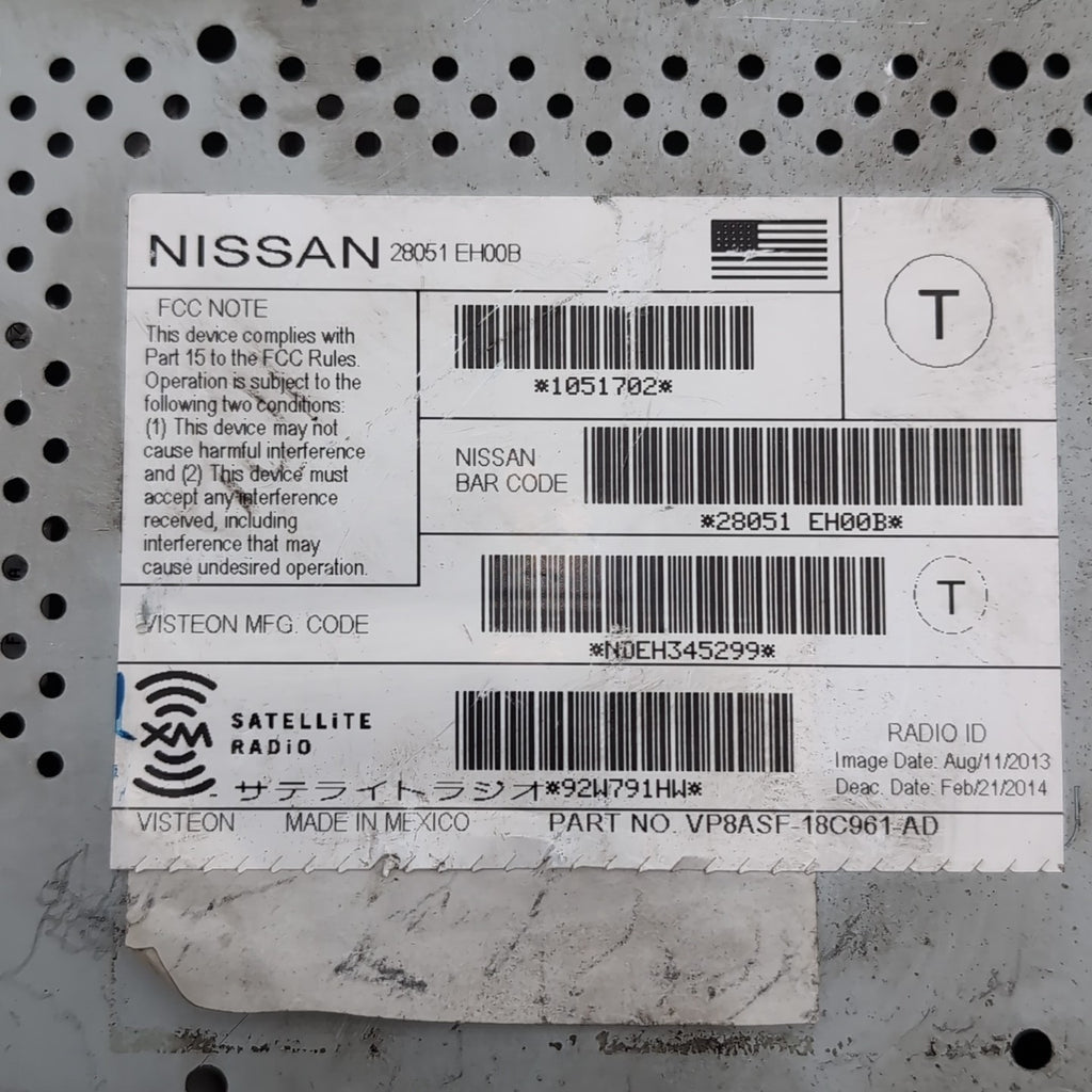 2008- 2011 Infiniti G35 G37 Satellite Radio Tuner Receiver Module 28051EH00B
