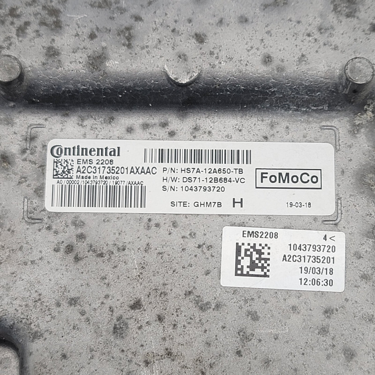 2017 - 2020 Ford Fusion Engine Computer Control Module ECU HS7A-12A650-TB