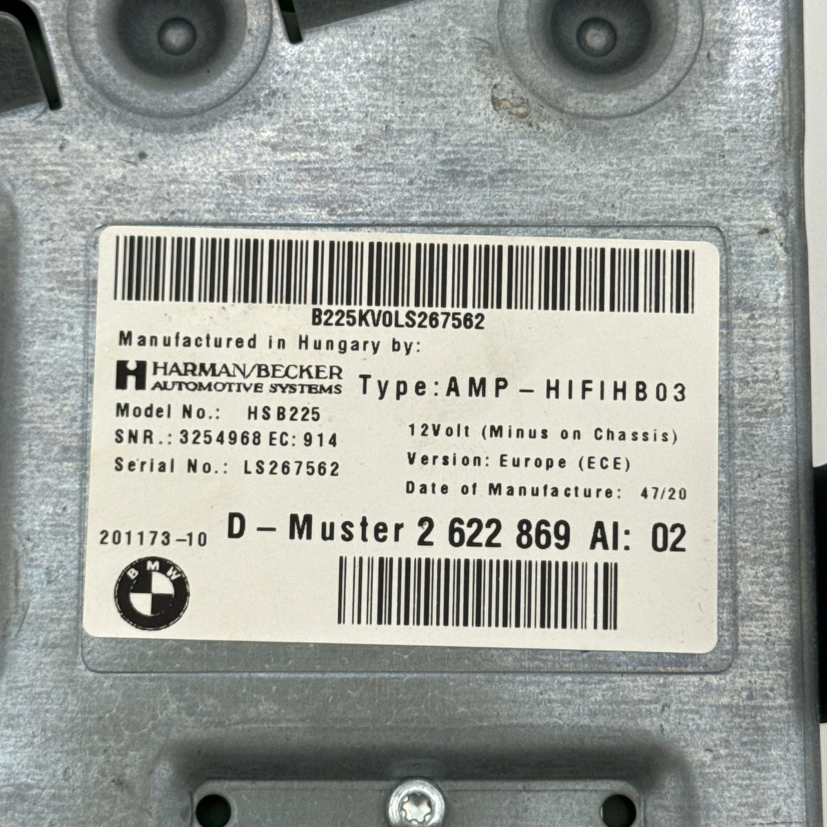 2019 2020 2021 BMW i3 i3s I01 Harman Becker Top HiFi Audio Amplifier Amp 2622869