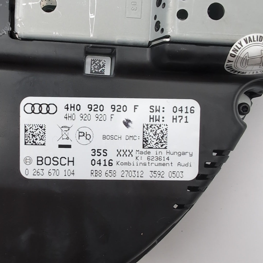 2011 - 2017 Audi A8 Speedometer Instrument Gauge Cluster 4H0920920F OEM