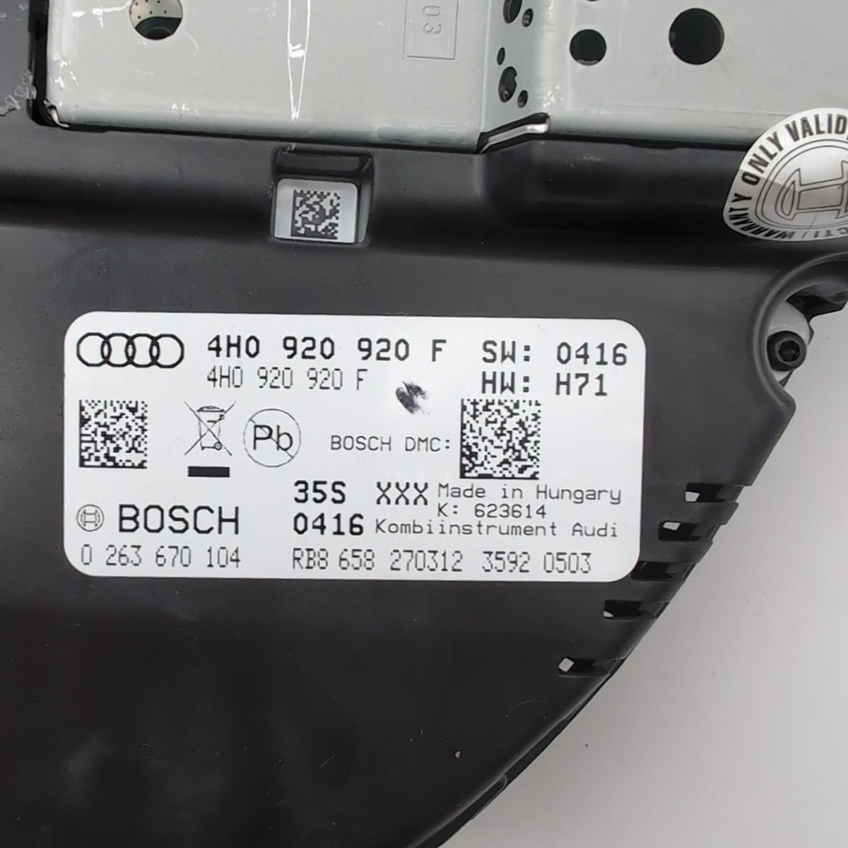 2011 - 2017 Audi A8 Speedometer Instrument Gauge Cluster 4H0920920F OEM