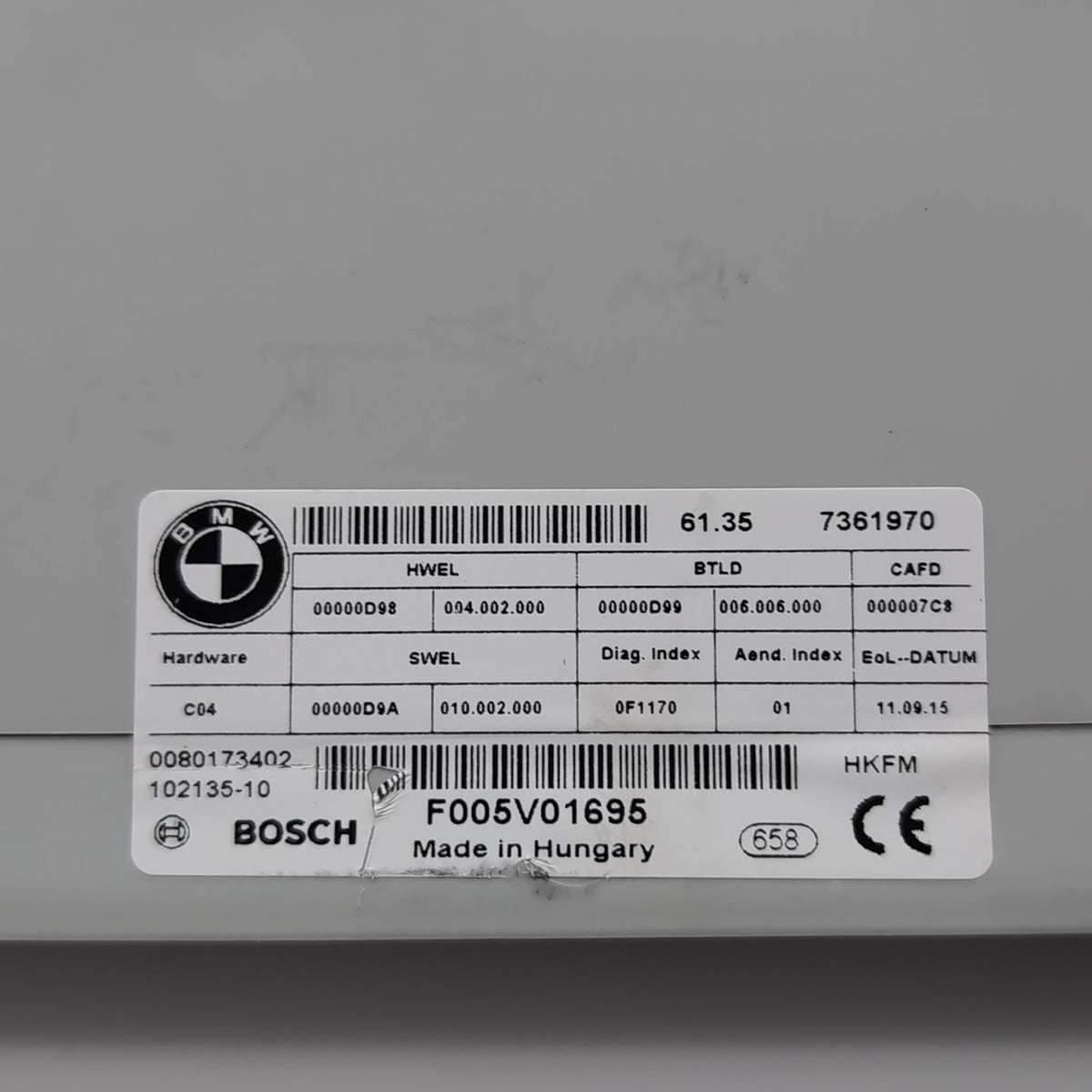 2011-2016 BMW F10 528i 535i Trunk Lid Liftgate Tail Gate Control Module 7361970