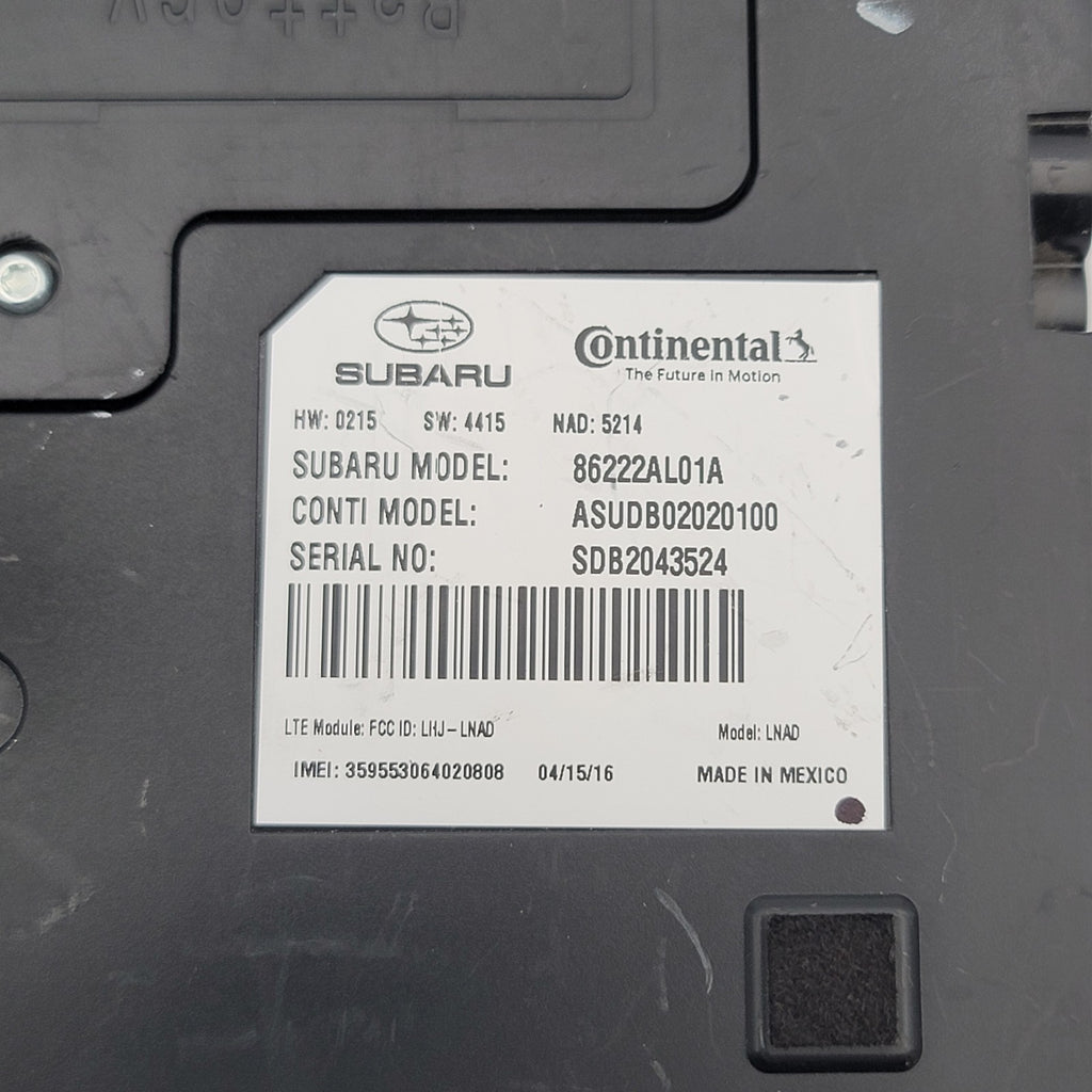 2016 Subaru Outback Legacy Telematics Control Module 86222AL01A