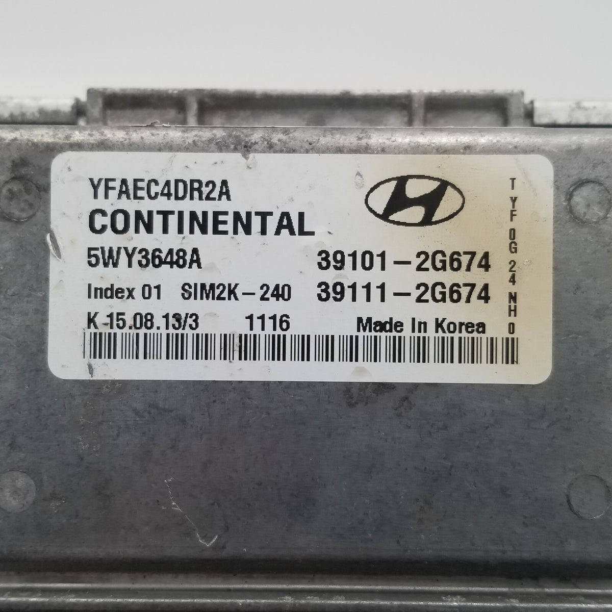 2011 2012 2013 2014 Hyundai Sonata 2.4L Engine Control Module ECU 39110-2BDL5