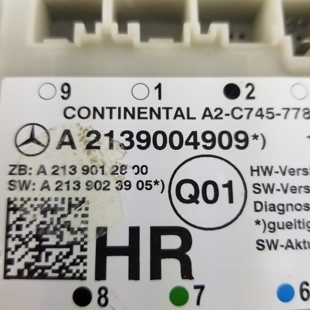 2017 MERCEDES-BENZ E Class Rear Right Door Control Unit A2139004909