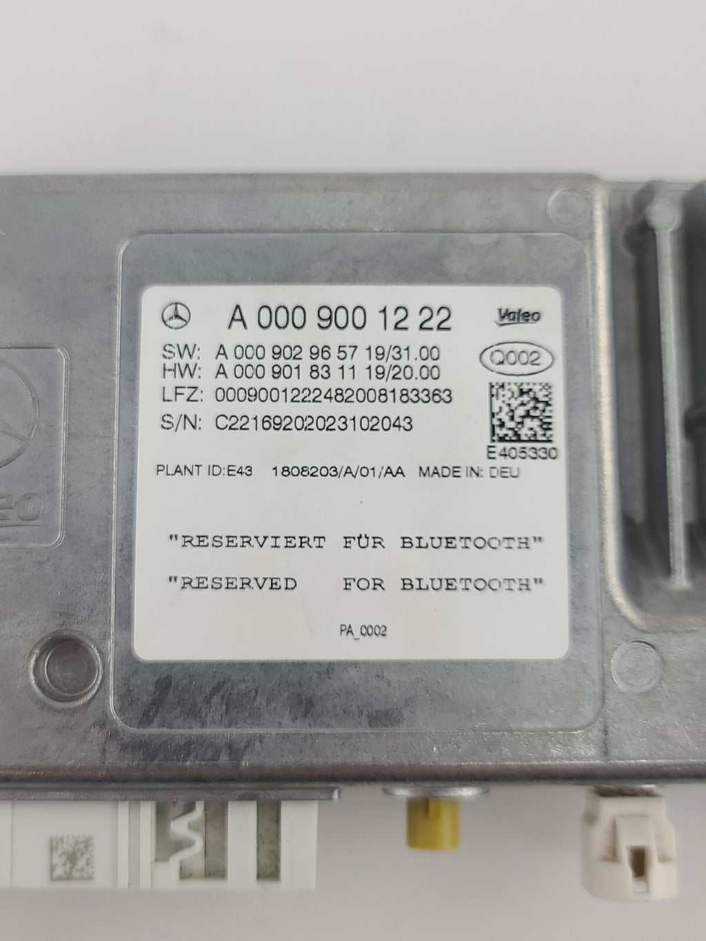 2019- 2022 Fits Mercedes Sprinter Bluetooth Control Module OEM A0009001222