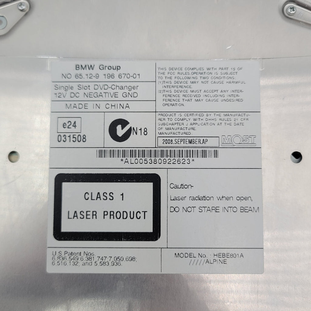 2008- 2014 BMW X6 E71 DVD CD 6 CHANGER OEM AUDIO CONTROL UNIT 9196670
