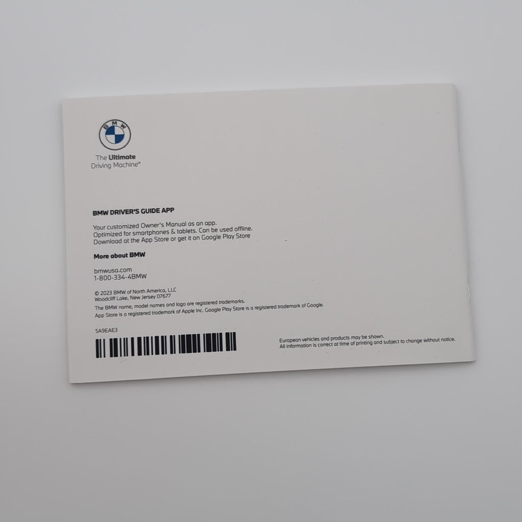 2024 BMW X1 Owner's Manual Handbook Set Kit with Case OEM 5A9C651