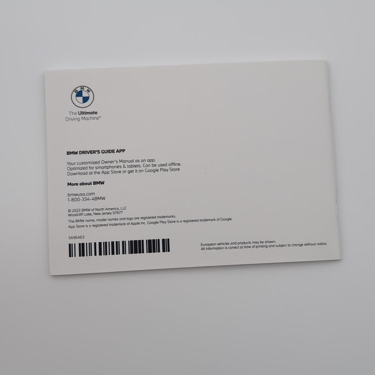 2024 BMW X1 Owner's Manual Handbook Set Kit with Case OEM 5A9C651