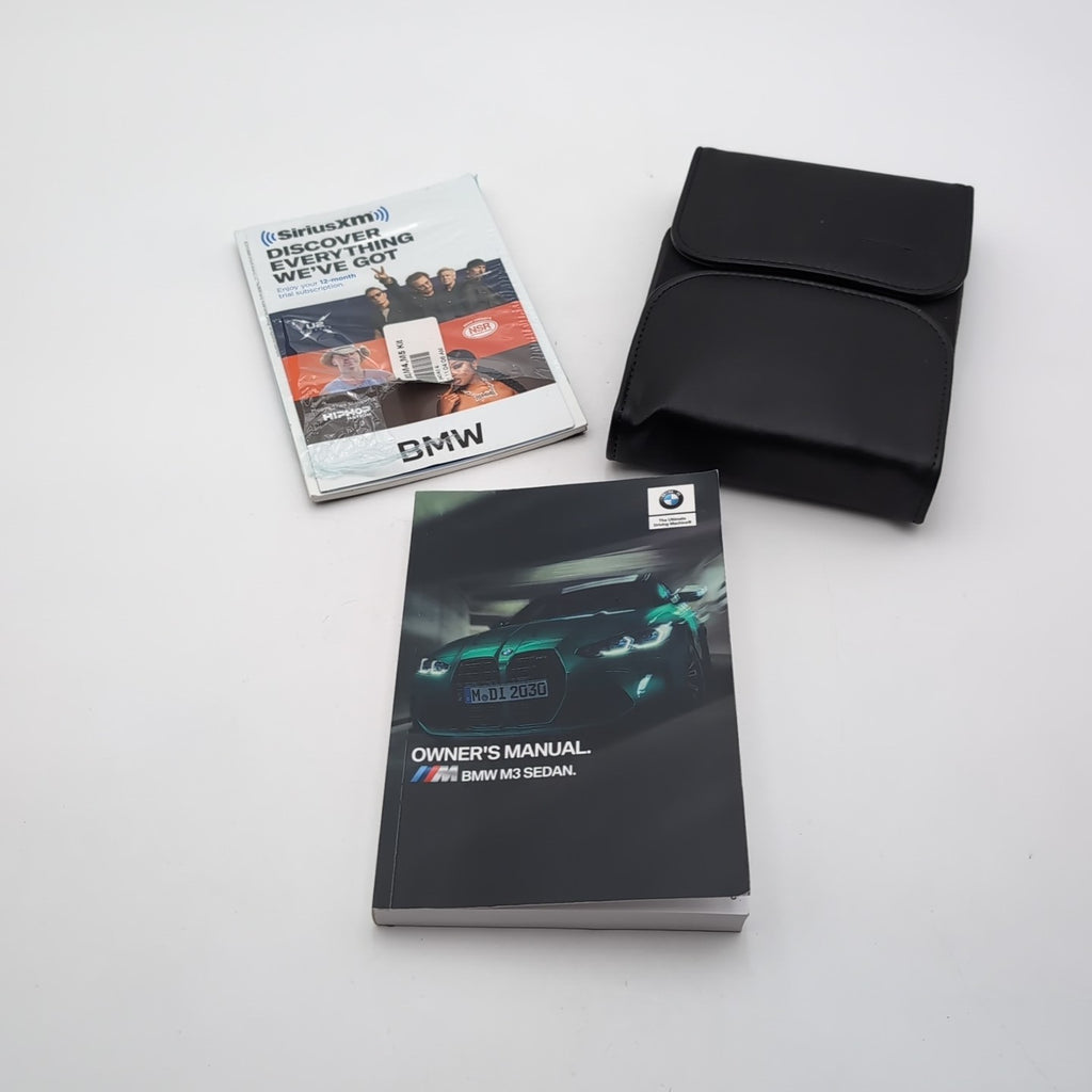 2022 BMW M3 G80 OWNERS MANUAL BOOK SET W/ FOLDER CASE LEATHER