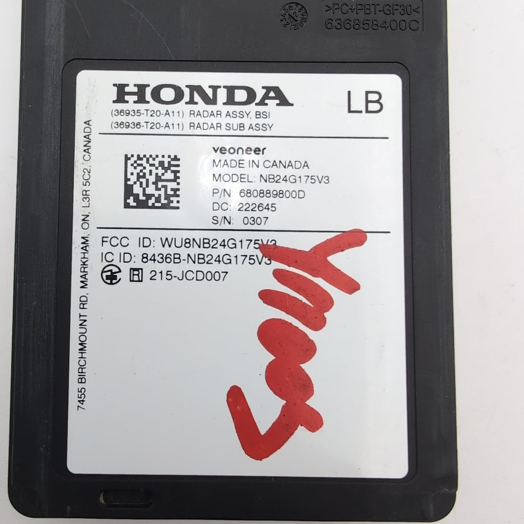 2022 2023 Honda Civic Rear Left Blind Spot Radar Sensor 36935-T20-A11