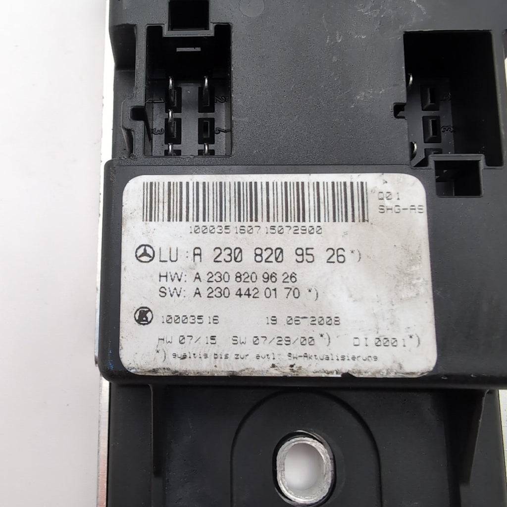 2009- 2012 Mercedes R230 SL550 SL600 Seat Airscarf Control Module A2308209526