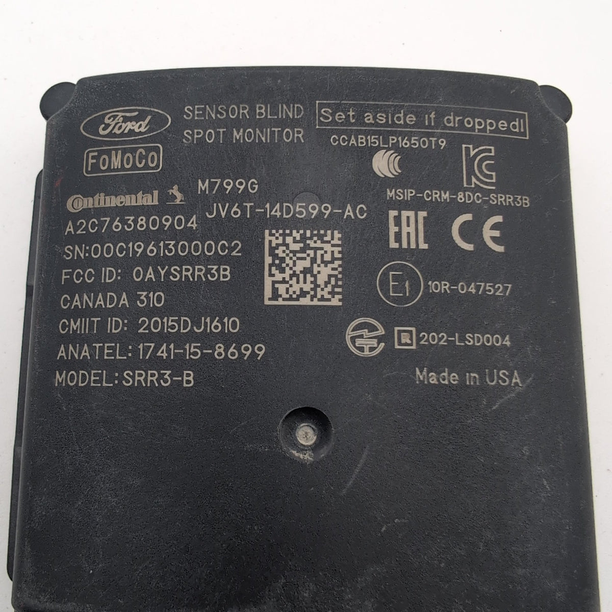 2017 2018 2019 Ford Escape Rear Left Blind Spot Radar Sensor JV6T-14D599-AC