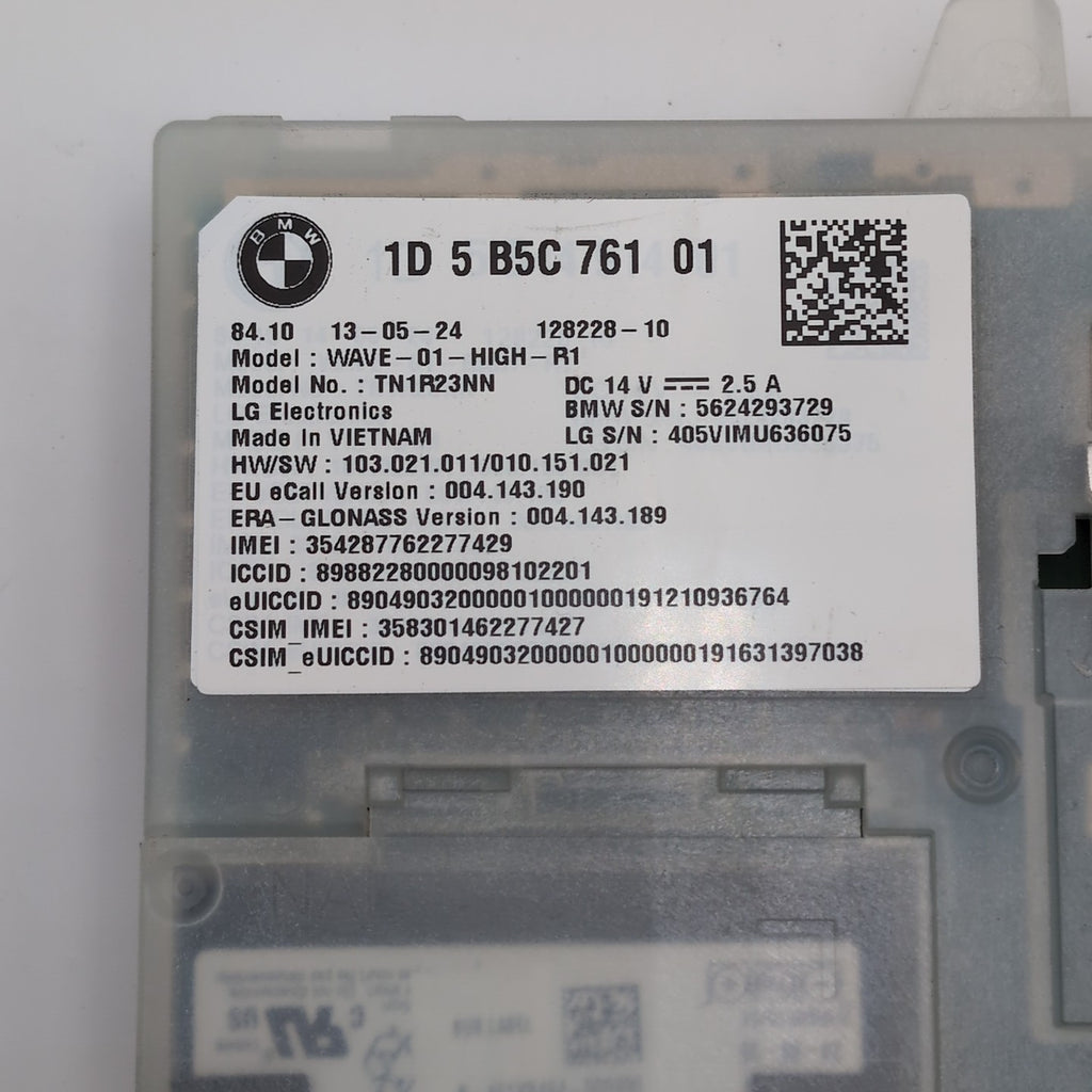 2025 BMW 330i G20 X1 U11 X3 G45 Antenna Telematics Control Module 5B5C761