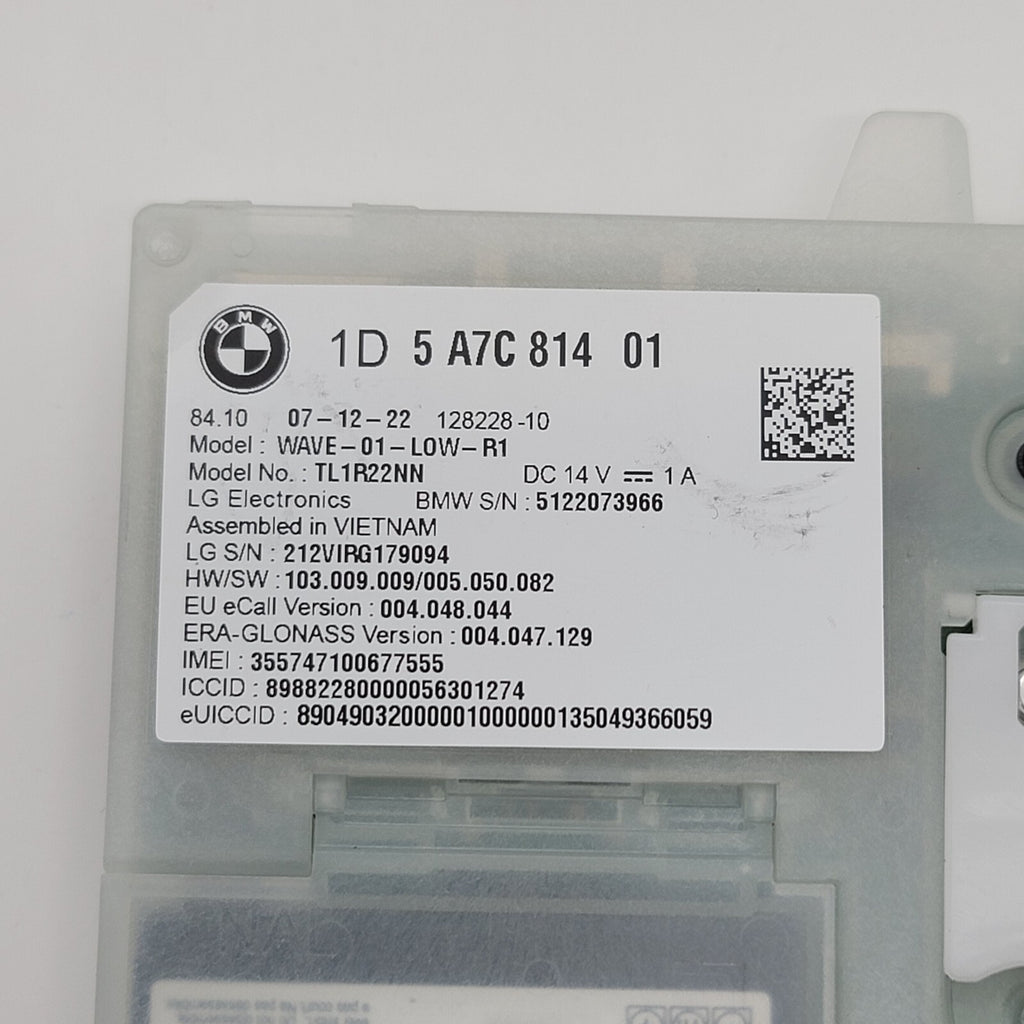 2019 2020 2021 2022 2023 2024 BMW 330i G20 Telematics Control Module 5A7C814