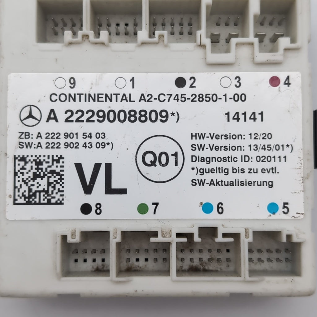2014 2015 2016 2017 Mercedes S550 W222 Front Left Door Control Module 2229008809