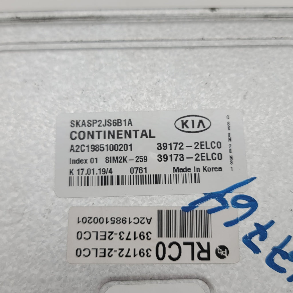 2020 2021 Kia Soul Engine Computer Control Module ECU 39172-2ELC0